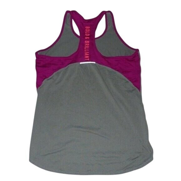 Athleta Girl BOLD Racerback Tank Top Shirt gray Purple Size 14 Casual Workout - Picture 4 of 5